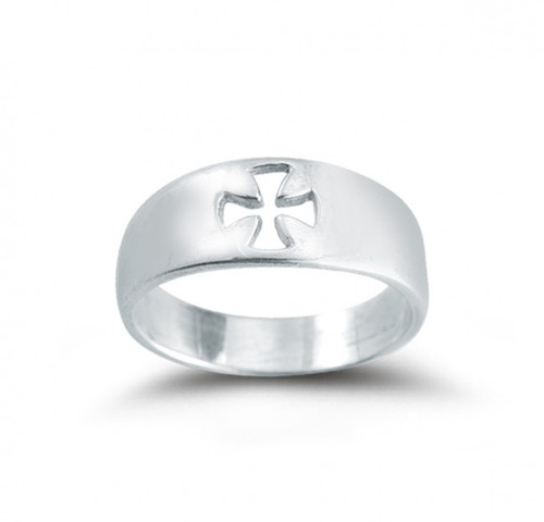 Sterling Silver Pierced Cross "Faith " Ring. Sizes 5-12. Ring comes in a deluxe velour gift box. Made in the USA. Limited Lifetime Guarantee from defects in material and workmanship

 