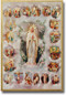 4"x6" Mysteries of the Rosary Gold Foil Mosaic Plaque With Full Color Prayer on Back From Italy