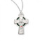 Sterling Silver Celtic Cross with White Enamel comes with a 18" genuine rhodium plated chain in a deluxe velour gift box. Dimensions: 0.9" x 0.6" (23mm x 14mm). Made in USA. 