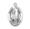 Saint Patrick Oval Medal.  St Patrick is the Patron Saint of Ireland and snakebites. Medal is a Sterling silver oval medal with a 24" genuine rhodium plated curb chain. Dimensions: 1.1" x 0.7" (27mm x 17mm). Weight of medal: 2.8Grams. Medal comes in a deluxe velour gift box. Engraving option available. Made in the USA

 