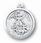 St. Michael  Silver Ox Round Pendant. Medal comes on a 24" chain.