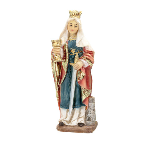 Saint Barbara Cold Cast Resin 4" Hand Painted Statue Boxed