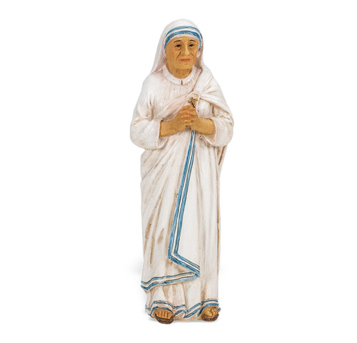 Saint Teresa Of Calcutta Cold Cast Resin 4" Hand Painted Statue Box