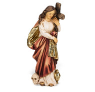 4" Hand Painted Solid Resin Patron Saint Statue
with Gold-leaf Trim Accents and Italian Gold-stamped Prayer Card.
All Statues are Packaged in Deluxe Window Box.