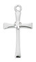 3/4"L Sterling Silver Cross with Crystal Center comes on an 18" rhodium chain.  A deluxe gift box is included!