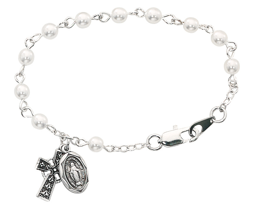 Celtic Pewter and Pearl Baby Bracelet - St. Jude Shop, Inc.