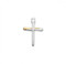 Men's TuTone Sterling Silver Nail Cross.   Nail Cross is a solid .925 sterling silver with 16kt gold plated accent nail.  This tutone nail cross comes on a 24" genuine rhodium plated endless curb chain. The dimensions of the nail cross are 1.4" x 0.9" (35mm x 22mm). A deluxe velour gift box is included with purchase.