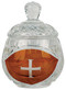 Ablution Cup or for the distribution of ashes. Crystal with engraved cross. 3-3/8"H., 3 oz. cap.