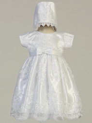 Harlow Corded and Embroidered Tulle Christening Dress