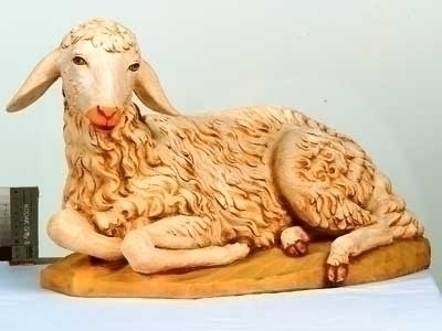 Fontanini 50" Seated Sheep Nativity figure. Marble Based Resin