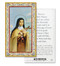  2"x4" Paper Holy Card with gold edges. St. Theresa Paper Holy Card, Pick Me a Rose Prayer on back of card