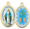 7/8" Enameled Oval Miraculous Picture Medal with Gold Highlights. 