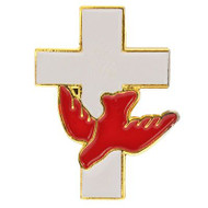 7/8" Holy Spirit Dove & White Cross Lapel Pin. Perfect for Confirmation!!