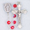 July - Ruby
These 6mm aurora borealis glass beads are available in each birthstone month color. Rosaries are 20" long. Rosaries have a silver oxidised Madonna centerpiece and Crucifix. Rosaries come in a clear top plastic box.  Perfect gift for any occasion.
