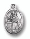 Silver Oxidized medal of St. Benedict. Back of medal says "Pray for Us". Dimensions" 1"H x .75"W. 