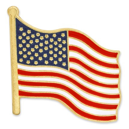 Show your American pride and patriotism with our most popular patriotic lapel pin. Actual size - Approximately 3/4" x 3/4". 
