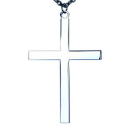 4" x 2 3/4" Silver plated pectoral cross with chain - St. Jude Shop