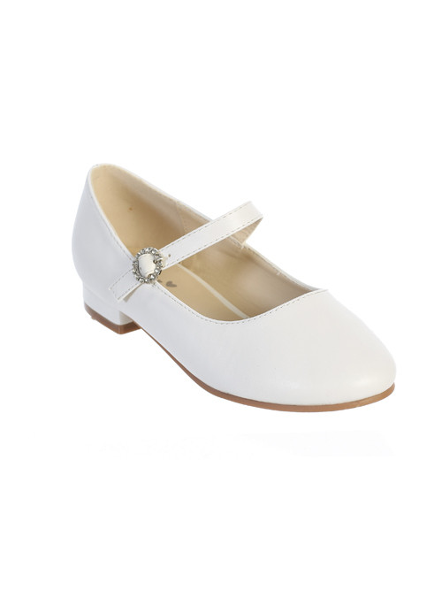 white flat communion shoes