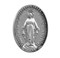 Miraculous Medal Lapel Pin. Dimensions: 0.5" x 0.5" (13mm x 13mm). Sterling Silver Miraculous Medal Lapel Pin comes in a deluxe velvet gift box and is made in USA.