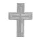 Sterling Silver Small Cross with Raised Center Lapel Pin. Dimensions: 0.5" x 0.5" (13mm x 13mm).  Sterling Silver Small Cross with Raised Center Lapel Pin comes in a deluxe velvet gift box and is made in USA.
