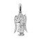 Sterling Silver St Michael Charm comes on an 18" genuine rhodium curb chain. Comes in a deluxe gift box. Made in the USA.