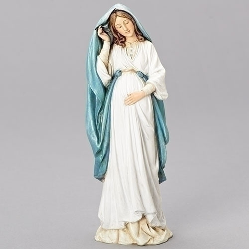 Pregnant Mary figure. This 6.75" Pregnant Mary figure is made of resin/stone mix.