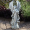 Praying Angel with Wings Garden Statue.  Praying Garden Angel weighs 4 lbs, measures 21"H and is made of a resin/stone mix.