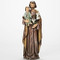 18" Saint Joseph holding the Christ Child. Statue is made of a resin/stone Mix. St Joseph is the Patron Saint of Families and Carpenters. Dimensions: 18"H x 6.25"W.