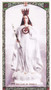 This beautiful, wallet size - 2 1/2" x 4 1/2", laminated Our Lady of America holy card is bordered in gold and depicts the Blessed Virgin Mary as  based on private revelations reported by Sister Mary Mildred Neuzil of the Sisters of the Most Precious Blood. On the back of the card is printed a Prayer for Our Lady of America. Artwork from the Milan, Italy, 
