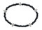 Black wood bead stretch bracelet with intermittent crosses. 