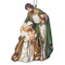 4" Holy Family Hanging Ornament.  Holy Family ornament comes in beautiful green, ivory and gold hues. Meaurements are 4"H 2.75"W 1.75"D. Holy Family Ornament is made of a resin/stone mix. 