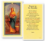 St. Dorothy is the parton saint of gardens. Clear, laminated Italian holy card. Features World Famous Fratelli-Bonella Artwork. 2.5'' x 4.5''