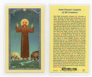 Clear, laminated Italian holy card. 
Features World Famous Fratelli-Bonella Artwork. 2.5'' x 4.5''