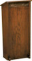 Lectern without Wheat and Grape Carvings on front 

Two inside shelves

Dimensions: 44" height, 20" width, 15" depth

