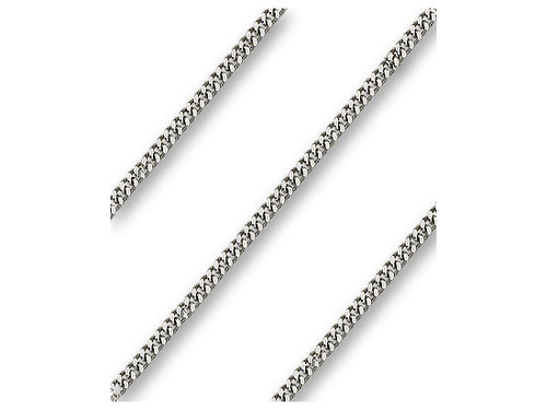 Heavy Rhodium Curb Chain.  The endless chain is 24in length and is 2.90mm thick. The chain is presented on a card. Made in the USA