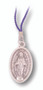 2" Oxidized Silver Miraculous Medal Pendant. Miraculous Medal comes on a blue cord. 