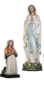 Wood Carved Statue in color, from Demetz Art Studio in Italy.  Statue is Hand Carved in Linden Wood, high relief, shown in traditional colors.  Available in multiple sizes and in fiberglass. Please inquire at 1.800.523.7604 for pricing. Each statue is sold separately

