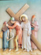 5 Stations of the Cross Set of Figures by Demetz. Sizes available:  8" or 16". Overal all size 11" x 15" or- 24" x 16". Wood stain, Bronze Finish or White Marble. 