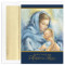 This is a beautiful Christmas card featuring the MADONNA AND CHILD in gold foil and embossing. Inside Sentiment: "MAY THE WONDERS OF HIS LOVE FILL YOUR HEART WITH JOY THIS CHRISTMAS AND ALL THROUGHOUT THE YEAR." 18 cards / 18 foil lined envelopes. Folded Card Size: 5.625 x 7.875. Packaged in a printed box with an inside fit acetate lid. 