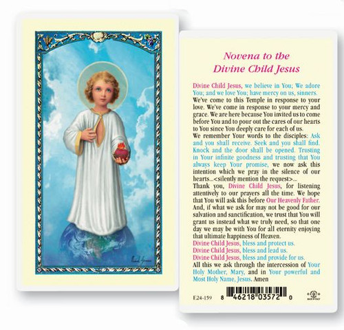 Novena to the Divine Laminated Holy Card.
Clear, laminated Italian holy card. Features World Famous Fratelli-Bonella Artwork. 2.5'' x 4.5''