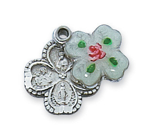 Cloisonne Sterling Silver 4 way Cross Medal. Cloisonne Sterling Silver 4 way Cross Medal measures 1/2" and comes on an 18" rhodium chain. A deluxe gift box is included. 