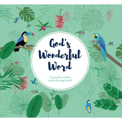 Have fun and explore your creativity by coloring and decorating with transfer stickers ten beautiful pages while you ponder God’s Wonderful Word.  This book comes with five transfer sticker sheets (that's over 1,000 stickers) that will provide hours of creative contemplation with Scripture.