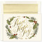 Peace Hope Joy Holiday Collection Boxed Holiday Card
Peace, Hope and Joy card features gold foil. Inside Sentiment: "May All The Joys Of This Holiday Season Be Yours Throughout The New Year"
18 cards / 18 foil lined envelopes. Folded Card Size: 7.875" x 5.625". Packaged in a printed box with an inside fit acetate lid. 