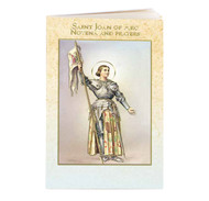 3 ¾” x 6” Illustrated Novena Books of Prayer & Devotion to St. Joan of Arc, Novena, Patron of Martyrs, Prisoners, France. The St Joan of Arc Novena Booklet is 25 pages and  has 7 pages of Fratelli-Bonella Artwork