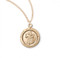 14K gold over sterling silver St Christopher Pendant. Dimensions: 0.7" x 0.6" (18mm x 15mm). Weight: 0.7" x 0.6"(18mm x15mm)