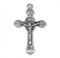 Sterling Silver Monstrance Style Crucifix Pendant. Solid .925 sterling silver.  Crucifix Pendant comes on a 24" genuine rhodium plated curb chain.  Dimensions: 1.5" x 0.9" (39mm x 23mm). Weight of medal: 2.8 Grams. Comes in a velvet gift box. Made in the USA
