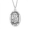 Sterling silver oval St. Florian medal comes on a 24" genuine rhodium plated curb chain. Dimensions: 01.1" x 0.7" (27mm x 17mm). Weight of medal: 2.8 Grams. Medal comes in a deluxe velour gift box. Engraving option available. Made in the USA

 