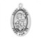 Sterling silver oval St. Florian medal comes on a 24" genuine rhodium plated curb chain. Dimensions: 01.1" x 0.7" (27mm x 17mm). Weight of medal: 2.8 Grams. Medal comes in a deluxe velour gift box. Engraving option available. Made in the USA

 