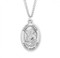 Sterling silver oval St. John the Evangelist medal comes on a 24" genuine rhodium plated curb chain. Dimensions: 01.1" x 0.7" (27mm x 17mm). Weight of medal: 2.8 Grams. Medal comes in a deluxe velour gift box. Engraving option available. Made in the USA