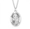 Sterling silver oval St. Joseph medal comes on a 24" genuine rhodium plated curb chain. Dimensions: 01.1" x 0.7" (27mm x 17mm). Weight of medal: 2.8 Grams. Medal comes in a deluxe velour gift box. Engraving option available. Made in the USA

 